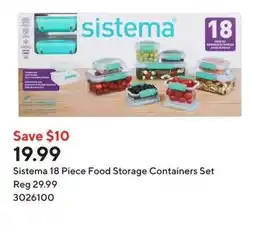 Staples Sistema 18 Piece Food Storage Containers Set offer