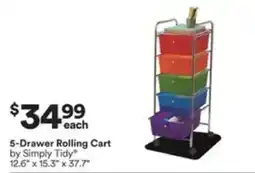 Michaels Simply Tidy 5-Drawer Rolling Cart offer