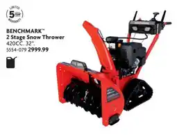 Home Hardware Benchmark 2 stage snow thrower 420cc. 32" offer
