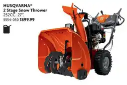 Home Hardware Husqvarna 2 Stage Snow Thrower 252CC. 27" offer