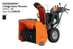 Home Hardware Husqvarna 2 stage snow thrower 375cc 30" offer