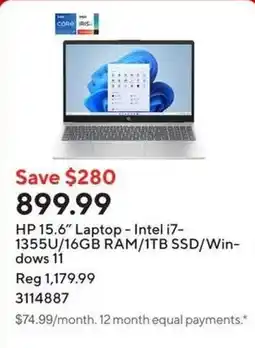 Staples Hp 15.6" laptop offer