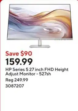 Staples Hp series 5 27 inch fhd height adjust monitor - 527sh offer