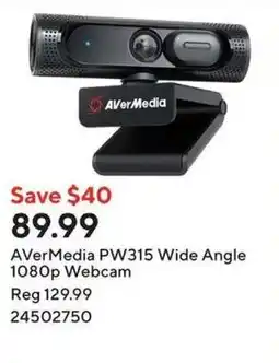 Staples AverMedia PW315 Wide Angle 1080p Webcam offer