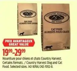 Canadian Tire Country Harvest dog and cat food offer