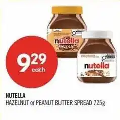 Shoppers Drug Mart Nutella hazelnut or peanut butter spread offer