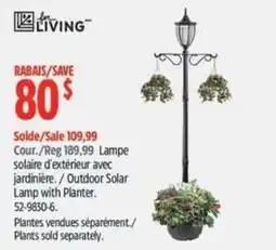 Canadian Tire for living outdoor solar lamp with planter offer