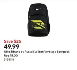 Staples Nike 3Brand by Russell Wilson Verbiage Backpack offer