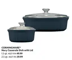 Home Hardware Corningware navy casserole dish with lid offer