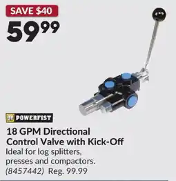 Princess Auto Powerfist 18 Gpm Directional Control Valve with Kick-Off offer