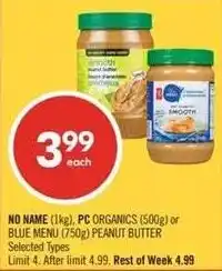 Shoppers Drug Mart No Name peanut butter offer