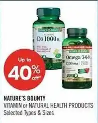 Shoppers Drug Mart Nature's Bounty vitamin or natural health products offer