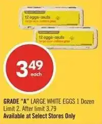 Shoppers Drug Mart Grade A large white eggs offer