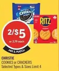 Shoppers Drug Mart Christie cookies or crackers offer