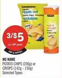 Shoppers Drug Mart No Name potato chips or crisps offer