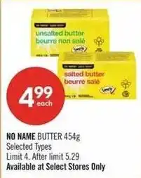 Shoppers Drug Mart No Name butter offer