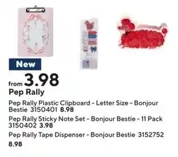 Staples Pep Rally Pep Rally Plastic Clipboard - Letter Size - Bonjour Bestie 3150401 offer