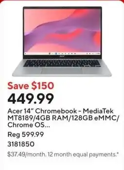 Staples Acer 14" Chromebook offer