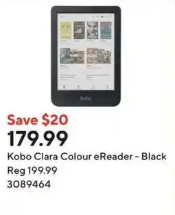 Staples Kobo Clara Colour eReader - Black offer