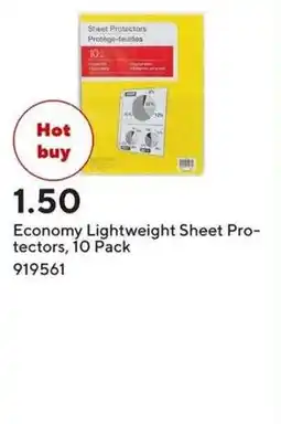 Staples Economy Lightweight Sheet Protectors offer