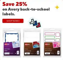 Staples Avery back-to-school labels offer