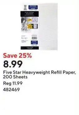 Staples Five Star Heavyweight Refill Paper offer