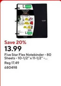 Staples Five Star Flex Notebinder offer