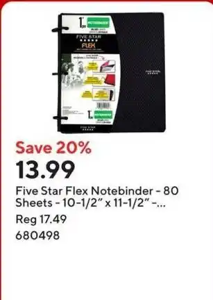 Staples Five Star Flex Notebinder offer