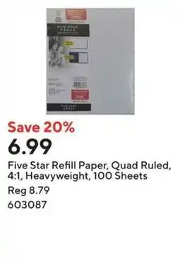 Staples Five Star Refill Paper offer