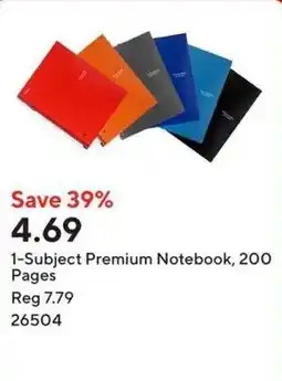 Staples 1-Subject Premium Notebook offer