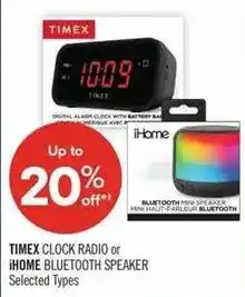 Shoppers Drug Mart Timex clock radio or iHome bluetooth speaker offer