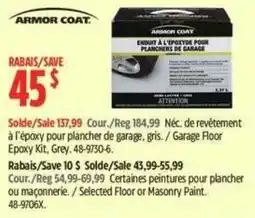 Canadian Tire Armor Coat garage floor epoxy kit grey offer