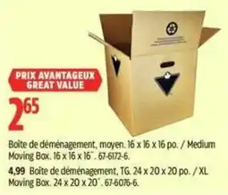 Canadian Tire Great Value moving box offer