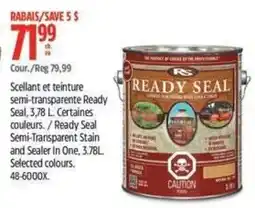 Canadian Tire Ready Seal semi-transparent stain and sealer offer