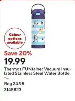 Staples Thermos FUNtainer Vacuum Insulated Stainless Steel Water Bottle offer