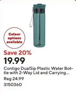 Staples Contigo DualSip Plastic Water Bottle offer
