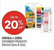 Shoppers Drug Mart Crayola or Zebra stationery products offer
