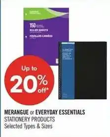 Shoppers Drug Mart Merangue or Everyday Essentials stationery products offer