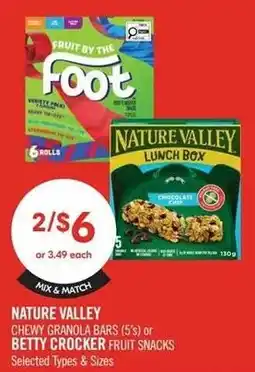 Shoppers Drug Mart Nature Valley chewy granola bars or Betty Crocker fruit snacks offer