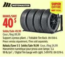 Canadian Tire Motomaster foldable tire rack offer