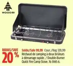 Canadian Tire Woods double burner quick fire camp stove offer