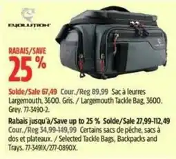 Canadian Tire Evolution largemouth tackle bag offer