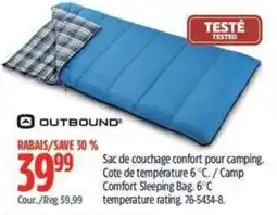 Canadian Tire Outbound comfort sleeping bag offer