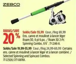 Canadian Tire Zebco Roam 30 2-Pc Spinning Combo offer