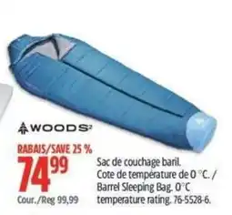 Canadian Tire Woods barrel sleeping bag offer