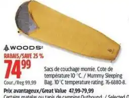 Canadian Tire Woods mummy sleeping bag offer