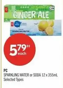 Shoppers Drug Mart PC sparkling water or soda offer