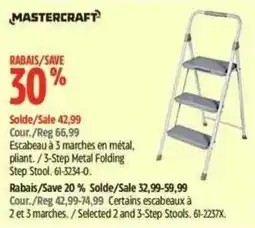 Canadian Tire Mastercraft 3-step metal folding step stool offer