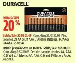 Canadian Tire Duracell alkaline batteries offer