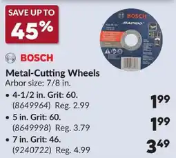 Princess Auto Bosch metal-cutting wheels offer